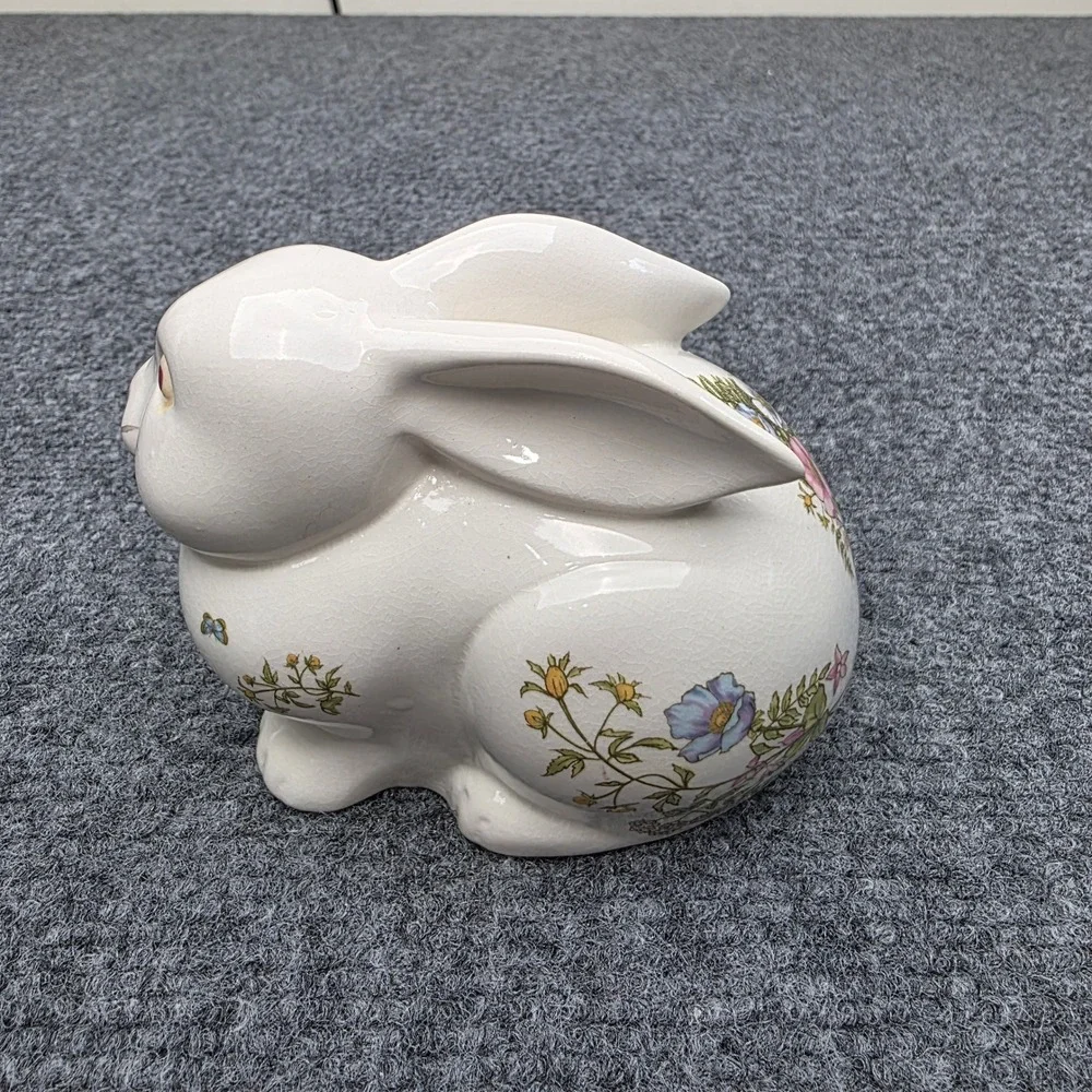 Vintage‎ CTO San Francisco Ceramic Rabbit Bank Fern Floral Pattern Made in Japan